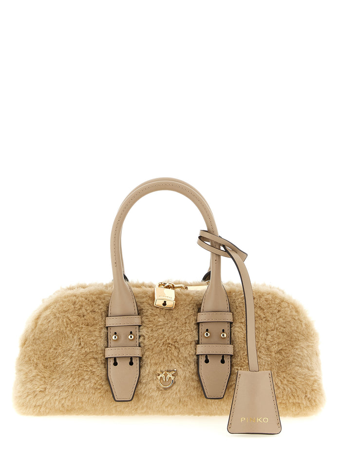 PINKO Gray Polyester Handbag