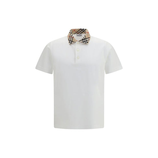 Burberry White Cotton Polo Shirt