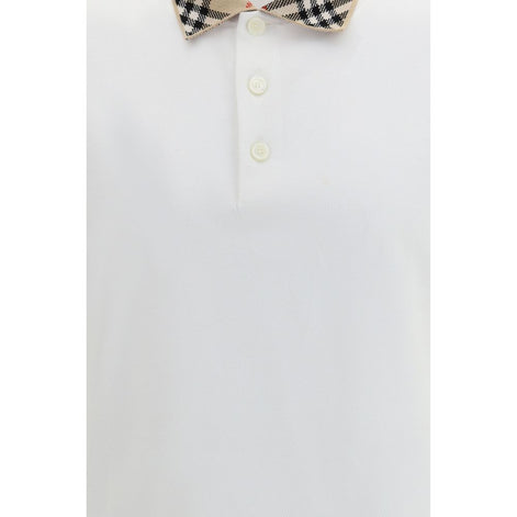 Burberry White Cotton Polo Shirt