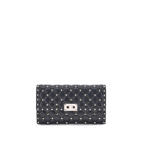 Valentino Garavani Black Calf Leather Bos Taurus Shoulder Bag