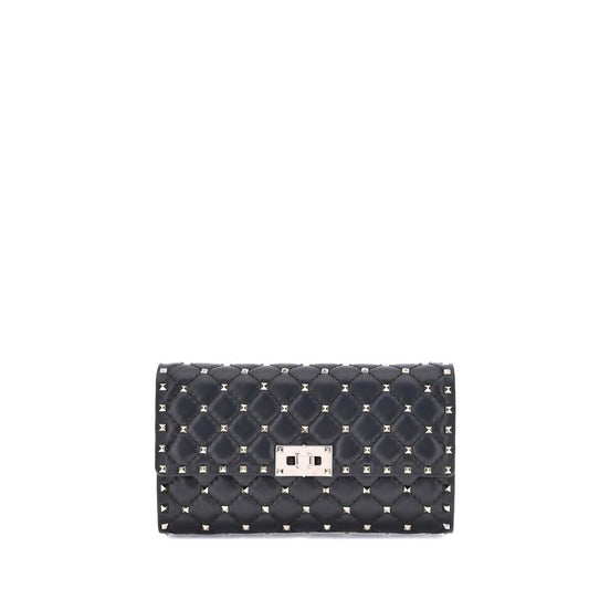 Valentino Garavani Black Calf Leather Bos Taurus Shoulder Bag