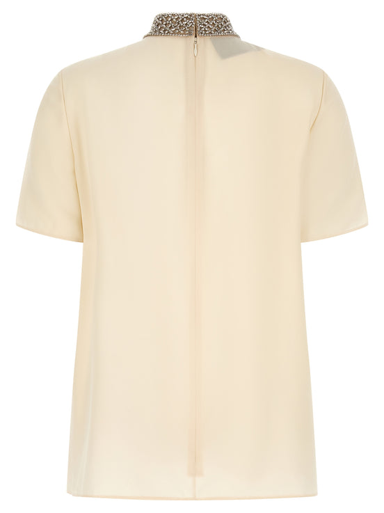 Valentino Garavani White Silk Tank Tops