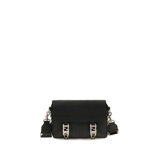 Fendi Black Calf Leather Bos Taurus Shoulder Bag