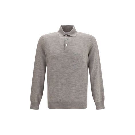 Brunello Cucinelli Gray Cashmere Polo Shirt