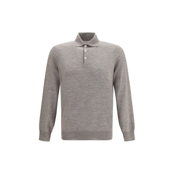 Brunello Cucinelli Gray Cashmere Polo Shirt