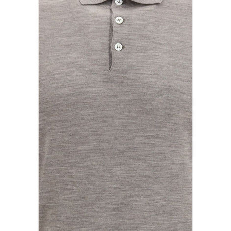 Brunello Cucinelli Gray Cashmere Polo Shirt