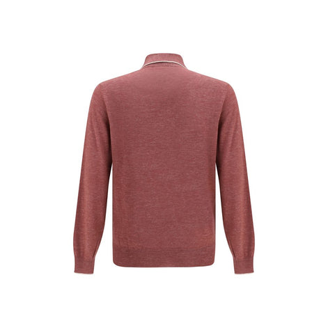 Brunello Cucinelli Bordeaux Cashmere Polo Shirt