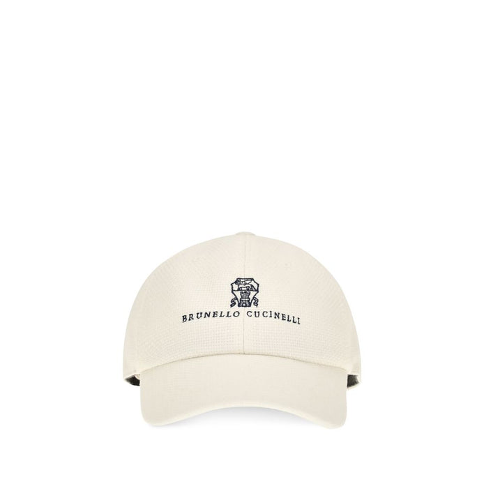 Brunello Cucinelli White Silk Cap (Baseball Hat)