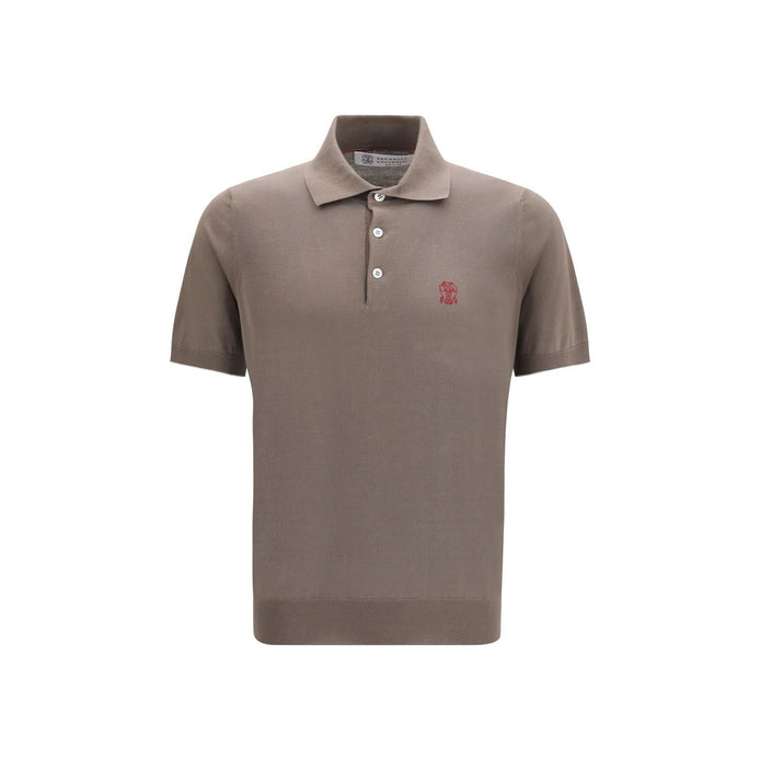 Brunello Cucinelli Brown Cotton Polo Shirt