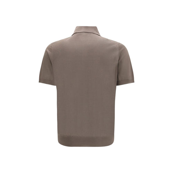Brunello Cucinelli Brown Cotton Polo Shirt