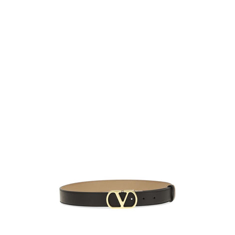 Valentino Garavani Black Calf Leather Bos Taurus Regular Belt