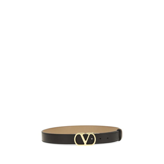 Valentino Garavani Black Calf Leather Bos Taurus Regular Belt