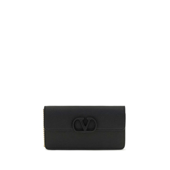 Valentino Garavani Black Calf Leather Bos Taurus Wallet