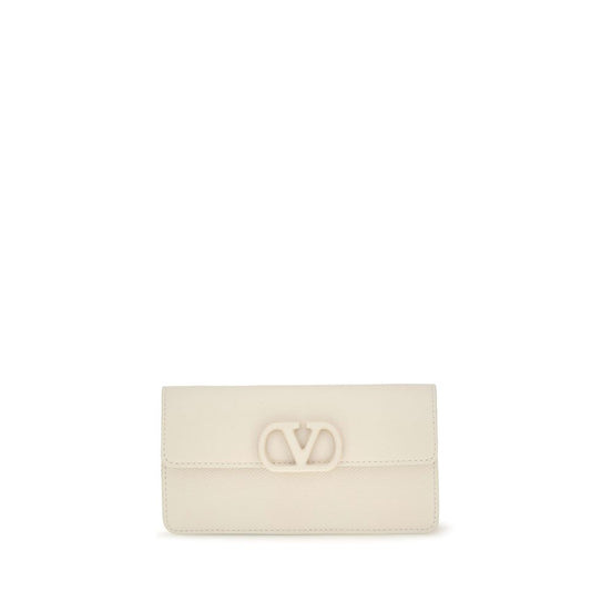 Valentino Garavani White Calf Leather Bos Taurus Wallet