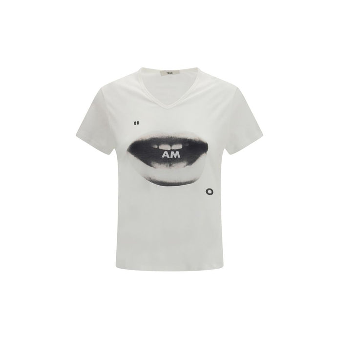 Fendi White Cotton T-Shirt
