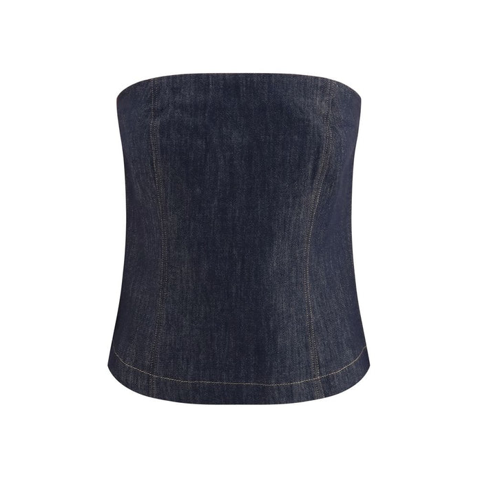 Brunello Cucinelli Blue Cotton Bodysuit