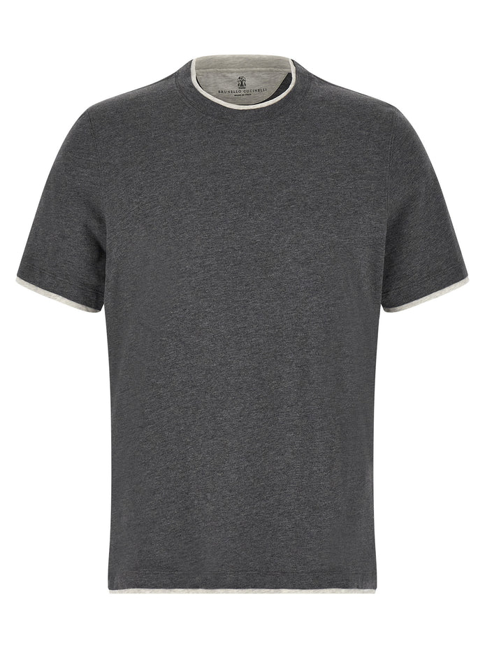 Brunello Cucinelli Gray Cotton T-Shirt