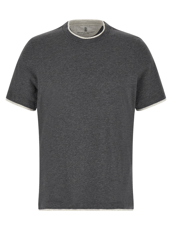 Brunello Cucinelli Gray Cotton T-Shirt