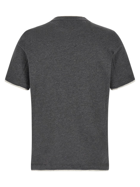 Brunello Cucinelli Gray Cotton T-Shirt