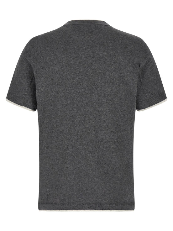 Brunello Cucinelli Gray Cotton T-Shirt