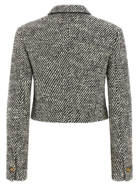 Versace Bicolor Virgin Wool Full-Length Jacket