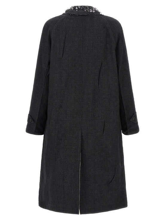 PRADA 2-in-1 Wales mouliné coat
