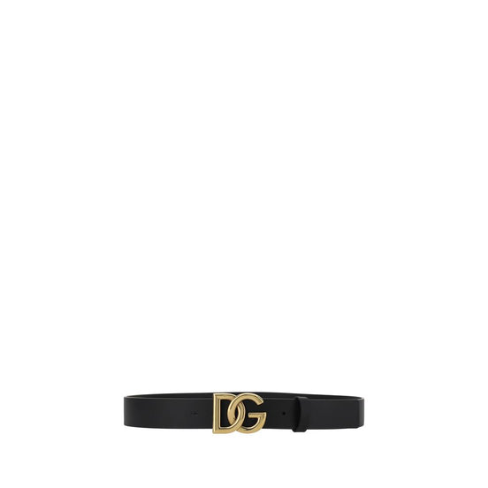 Dolce & Gabbana Black Calf Leather Bos Taurus Regular Belt