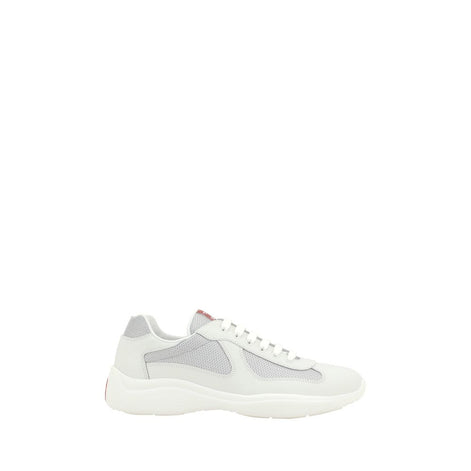 Prada White Calf Leather Bos Taurus Low Top Sneakers