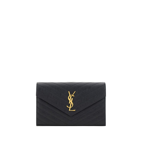 Saint Laurent Cassandre Black Leather Shoulder Bag