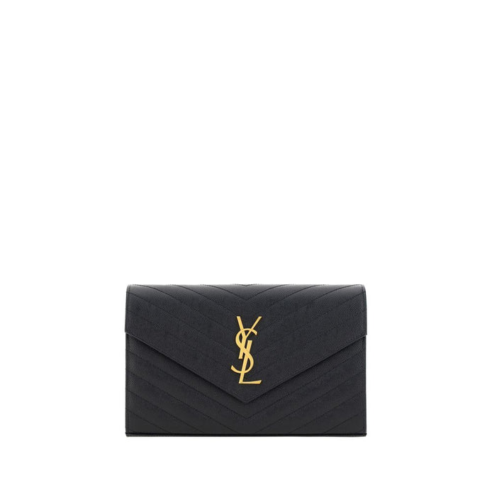 Saint Laurent Cassandre Black Leather Shoulder Bag