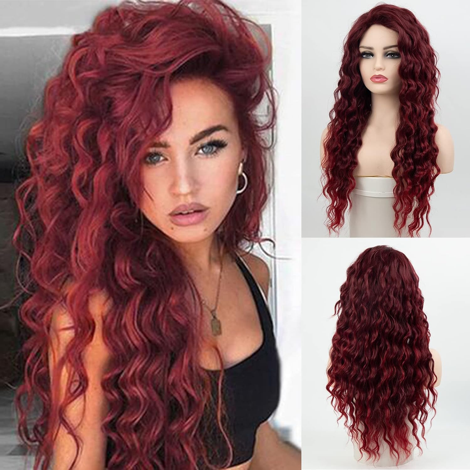 DACHIC™ BurgundyWig: Peruvian Straight Lace Frontal Wig in 99J Burgundy