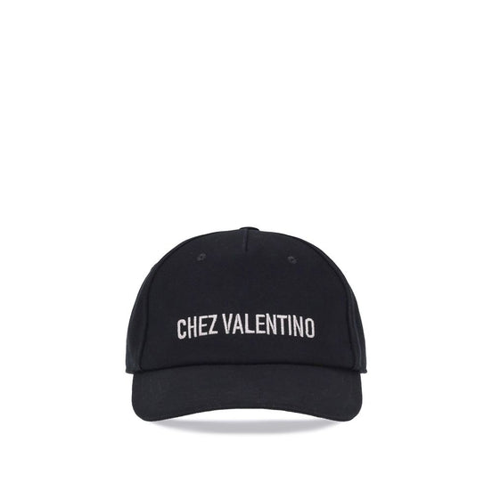 Valentino Garavani Black Cotton Cap (Baseball Hat)