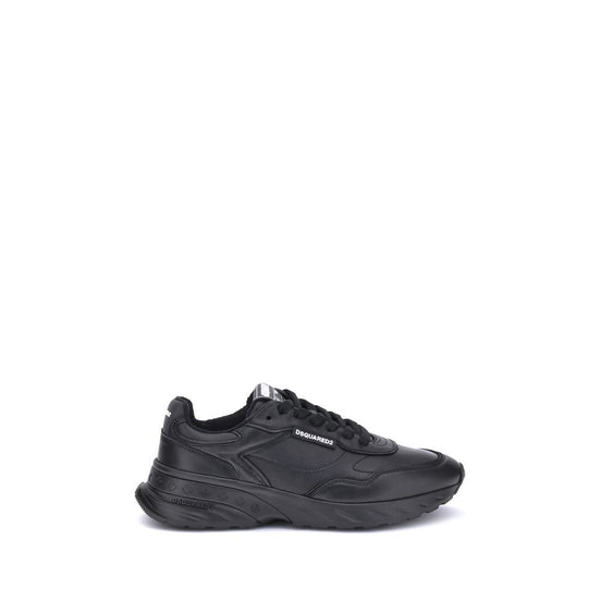 Dsquared² Black Calf Leather Bos Taurus Athletic Sneakers