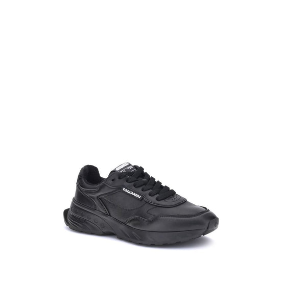 Dsquared² Black Calf Leather Bos Taurus Athletic Sneakers