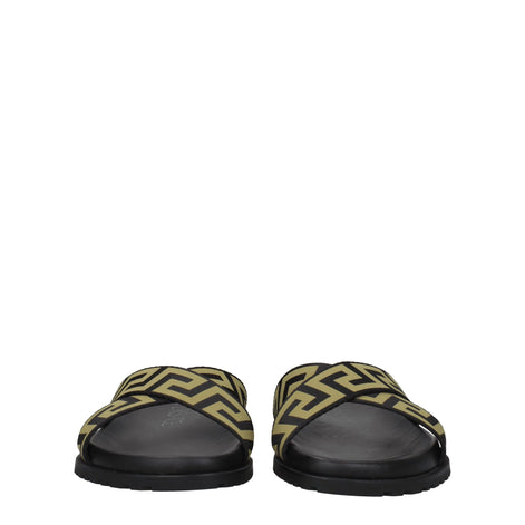 Versace Black Fabric Slippers