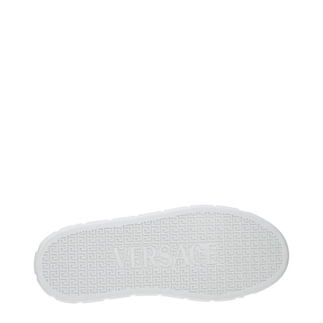 Versace White Leather Low Top Sneakers