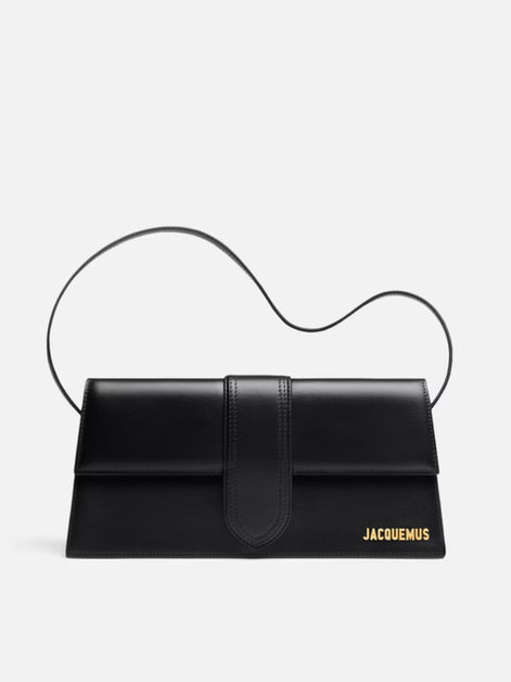 Jacquemus long Bambino Black  leather Handbag