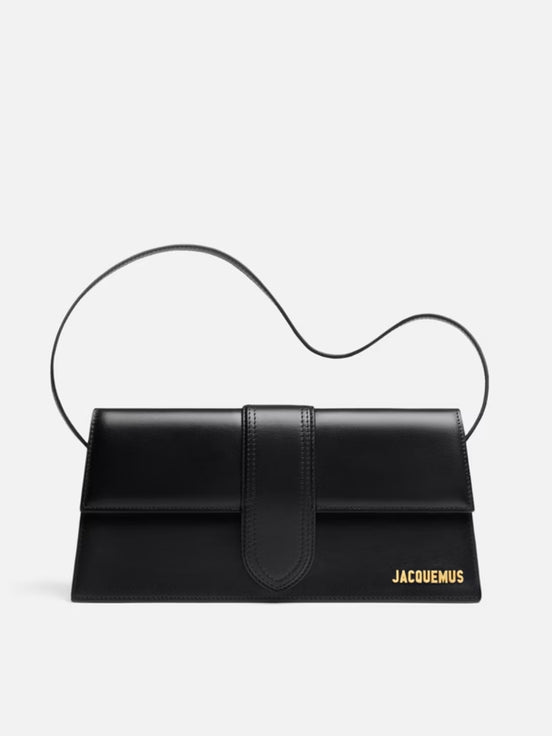 Jacquemus long Bambino Black  leather Handbag