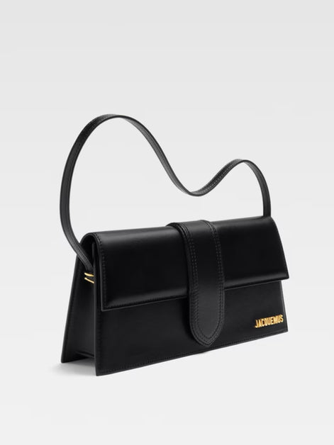 Jacquemus long Bambino Black  leather Handbag