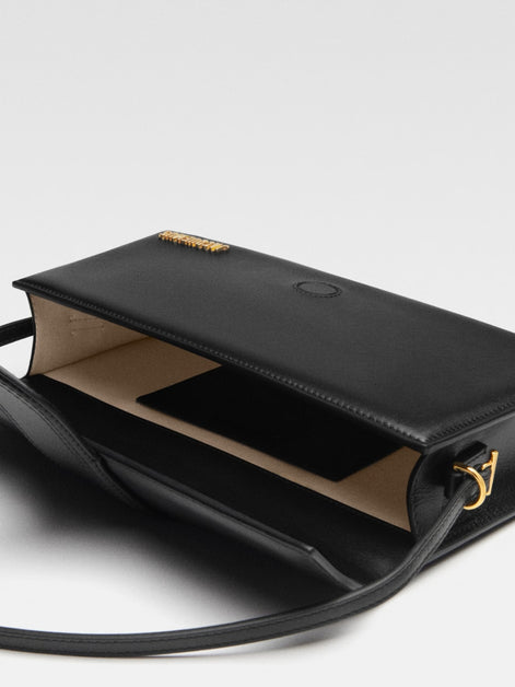 Jacquemus long Bambino Black  leather Handbag