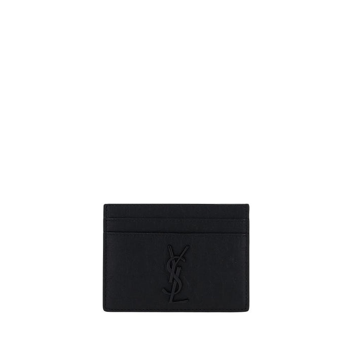 Saint Laurent Cassandre Card Black Lamb Wallet