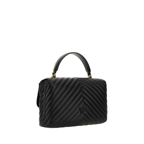 PINKO Black Calf Leather Bos Taurus Handbag