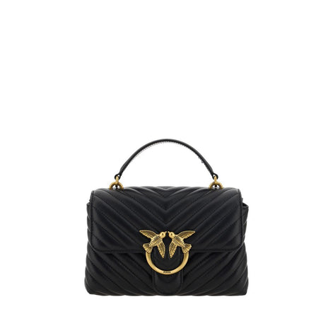 PINKO Black Calf Leather Bos Taurus Handbag