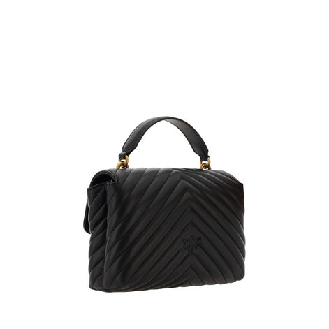 PINKO Black Calf Leather Bos Taurus Handbag