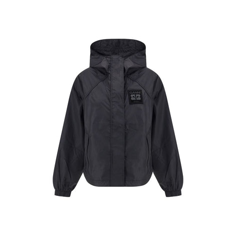 Ganni Black Nylon Shell Jacket