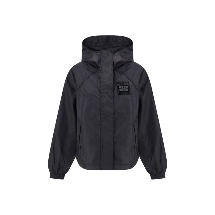 Ganni Black Nylon Shell Jacket
