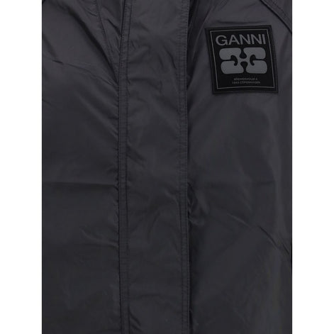 Ganni Black Nylon Shell Jacket