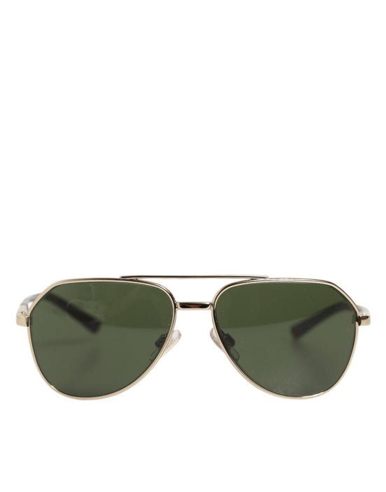 Dolce & Gabbana DG2125 Silver Frame Aviator Shades Eyewear Sunglasses
