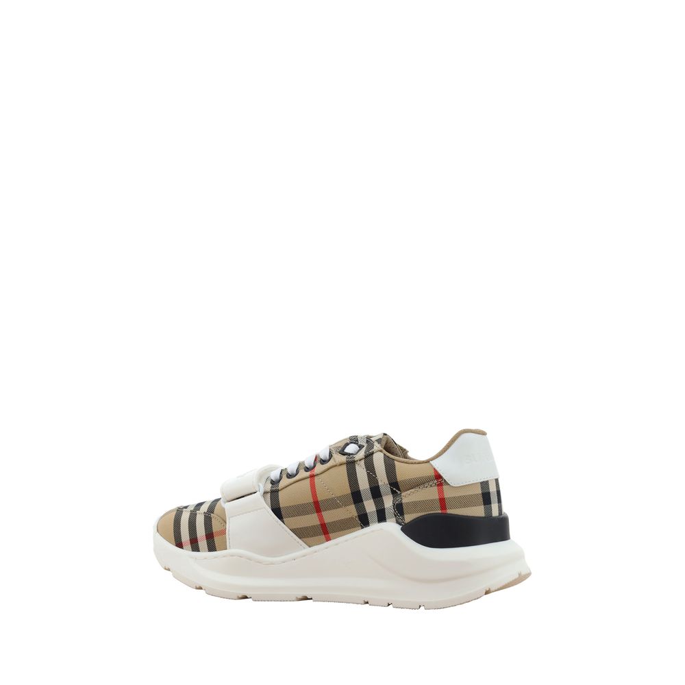 Burberry Beige Calf Leather Bos Taurus Athletic Sneakers