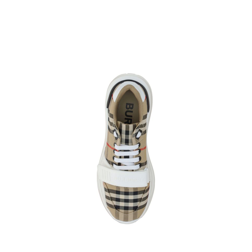 Burberry Beige Calf Leather Bos Taurus Athletic Sneakers